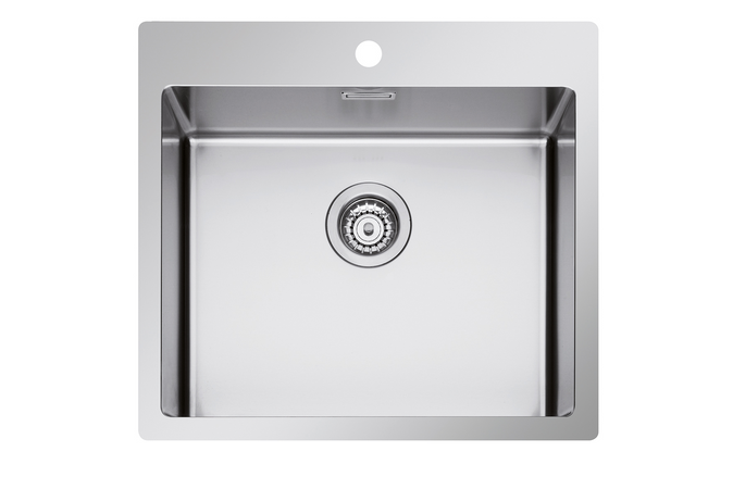 Telma sr5500 lavello a 1 vasca per installazione slim/filotop in acciaio inox 55x51 cm maki mix-r