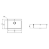 Telma sr7500 lavello a 1 vasca per installazione slim/filotop in acciaio inox 75x51cm maki mix-r