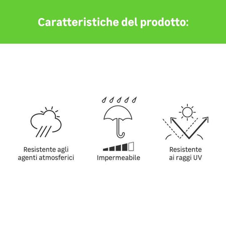 Telo occhiellato antistrappo impermeabile in polietilene Bianco da campeggio 160 gr