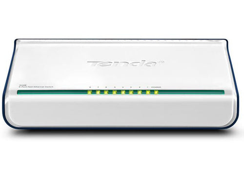 Tenda SWITCH SOHO S108 - 8P LAN 10/100- IEEE 802.3ux- Capacità 1.6Gbps INPUT 100-240V AC50/60HZ OUTPUT 5.0V 0.6A