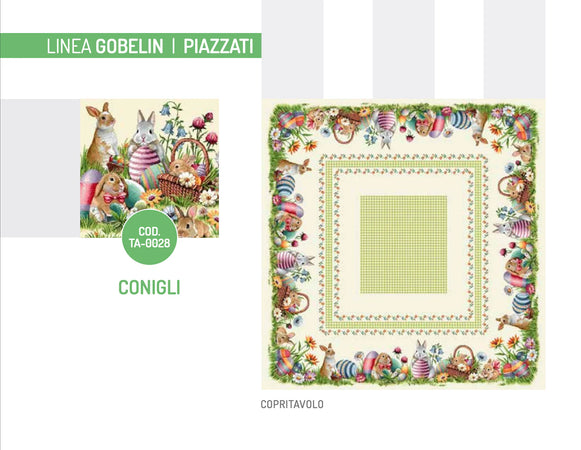 Tessitura di Arconate Copri Tavola in Gobelin Pasquale 140x240 2503S40