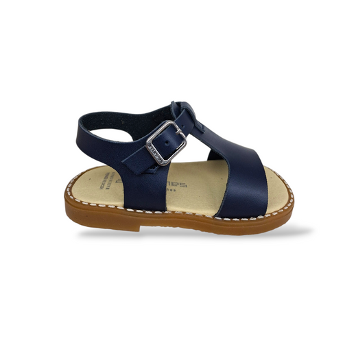 Sandali Eleganti Pelle Bambini Andanines Malinche Blue Beige – Fibia Unisex Cerimonia Taglia 21-29