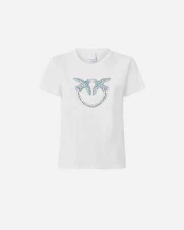 Pinko QUENTIN T-SHIRT JERSEY LOGO 25 da donna