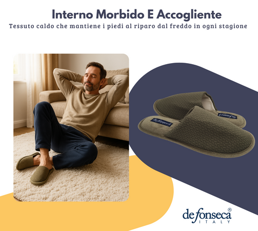 de fonseca Calde Ciabatte Uomo Donna, Pantofole Invernali Chiuse da Casa, Lavabili e per Ospiti
