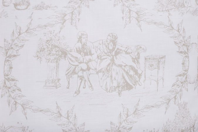 Set Copripiumino federe parure Copripiumino Stampa Digitale 100% Cotone, Made in Italy TOILE DE JOUY CAMARGUE