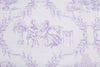Completo letto lenzuola federe stampa digitale 100% cotone, made in italy TOILE DE JOUY VIOLETTA