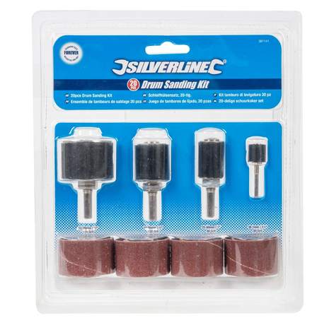 Kit tamburo di levigatura per trapani a colonna varie grane offertissima silverline Silverline