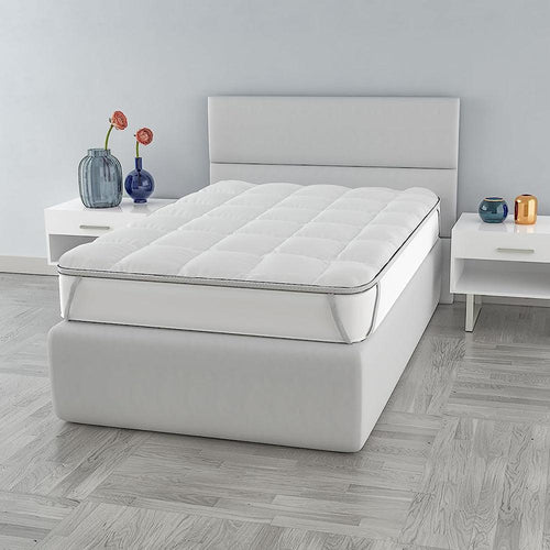 Topper Coprimaterasso Trapuntato Fancy Bianco - Varie Dimensioni - Passarelli Biancheria