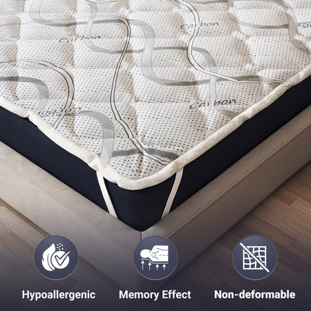 Topper - The White Stone| Memory Foam | Altezza 5 cm | Topper ergonomico | Ovatta Soft | Traspirante e antiacaro