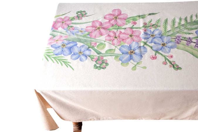 Tovaglia in misto lino stampato morbida resistente elegante made in italy  FIORI DI CAMPO