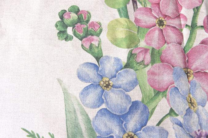 Tovaglia in misto lino stampato morbida resistente elegante made in italy  FIORI DI CAMPO