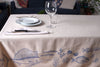Tovaglia in misto lino stampato morbida resistente elegante made in italy MARE BLU - Vanita di raso