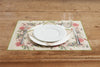 Set di 2 tovagliette americane e 2 tovaglioli colazione coppia tovagliette e tovaglioli in misto lino stampa floreale fiori morbide resistenti eleganti made in italy FIOR DI COTONE con Cordoncino Verde