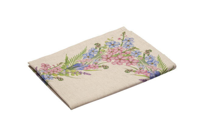 Set di 2 tovagliette americane colazione coppia tovagliette 35 X 50 CM in misto lino stampa floreale fiori  morbide resistenti eleganti made in italy FIORI DI CAMPO