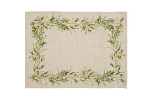 Set di 2 tovagliette americane colazione coppia tovagliette 35 X 50 CM in misto lino stampa floreale fiori  morbide resistenti eleganti made in italy ULIVO - Vanita di raso