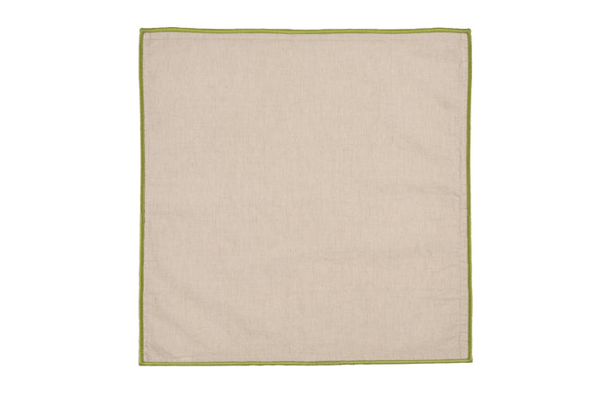 Set di 2 tovagliette americane e 2 tovaglioli colazione coppia tovagliette e tovaglioli in misto lino stampa floreale fiori morbide resistenti eleganti made in italy FIOR DI COTONE con Cordoncino Verde