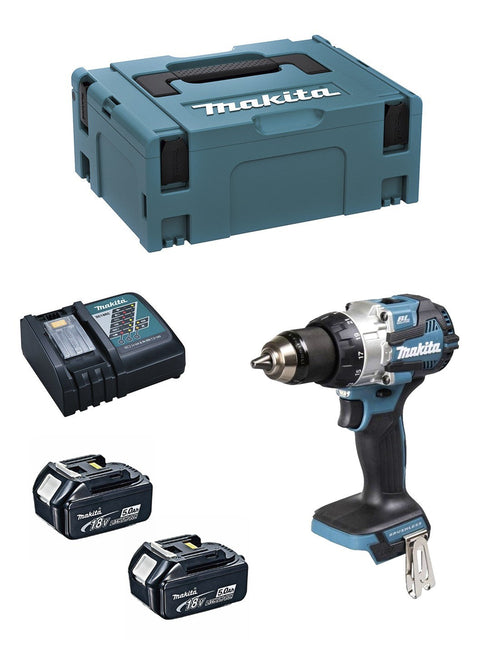 Trapano Avvitatore MAKITA DDF489RTJ (2 x 5,0Ah + DC18RC + MAKPAC 2)