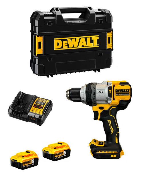 Trapano a Percussione DeWALT DCD1007P2T (2 x 5,0 Ah + DCB1104 + TSTAK II)