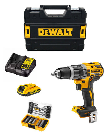 Trapano a Percussione DeWALT DCD796D1T (1 x 2,0 Ah + DCB107 + TSTAK II) + Set di 40 bits avvitamento