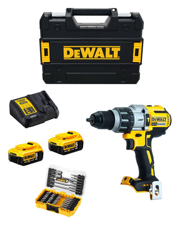 Trapano a Percussione DeWALT DCD996P2T (2 x 5,0 Ah + DCB115 + TSTAK II) + Set di 40 bits avvitamento