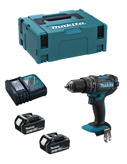 Trapano a Percussione MAKITA DHP482RFJ (2 x 3,0Ah + DC18RC + MAKPAC 2)