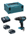 Trapano a Percussione MAKITA DHP482RTJ (2 x 5,0Ah + DC18RC + MAKPAC 2)