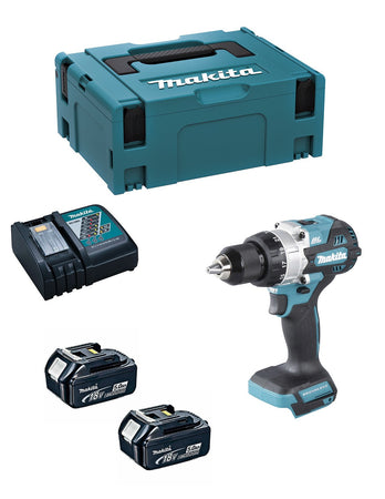 Trapano a Percussione MAKITA DHP486RTJ (2 x 5,0 Ah + DC18RC + MAKPAC 2)