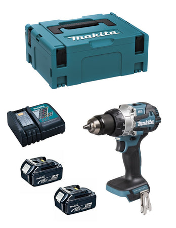 Trapano a Percussione MAKITA DHP492RTJ (2 x 5,0Ah + DC18RC + MAKPAC 2)