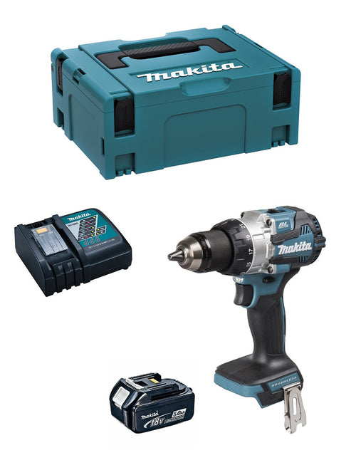 Trapano a Percussione MAKITA DHP492RTJ1 (1 x 5,0Ah + DC18RC + MAKPAC 2)