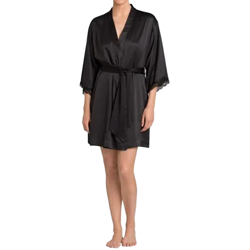 Triumph Vestaglia Estiva da Donna Maniche 3/4 in Raso Nero 1502S50