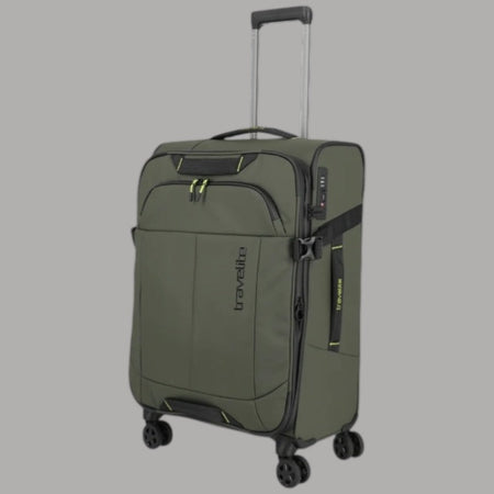 Trolley Travelite Briize Espandibile Khaki con Chiusura TSA