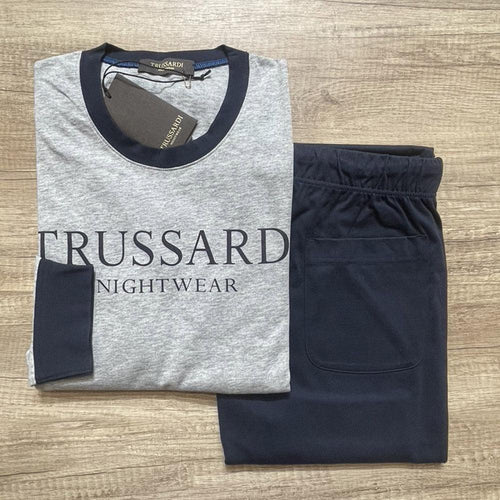 Trussardi Pigiama in Cotone Estivo Maniche Lunghe da Uomo in Cotone TN6041 S85 - Passarelli Biancheria