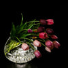 Fiore artificiale tulipano effetto realistico con stelo e foglie verdi