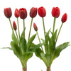 Fiore artificiale tulipano effetto realistico con stelo e foglie verdi