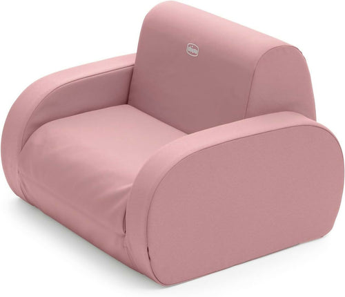Chicco Twist - Poltroncina per Bambini Trasformabile in Chaise Longue e Divanetto, Sedia per Bambini con 3 Configurazioni, Comoda e Leggera, Si Trasforma con 1 Gesto - Per Bambini 12+ Mesi, colore DUSTY PINK