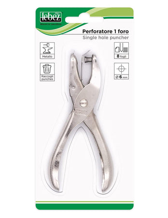 Perforatrice fogli 1 foro Lebez cromo