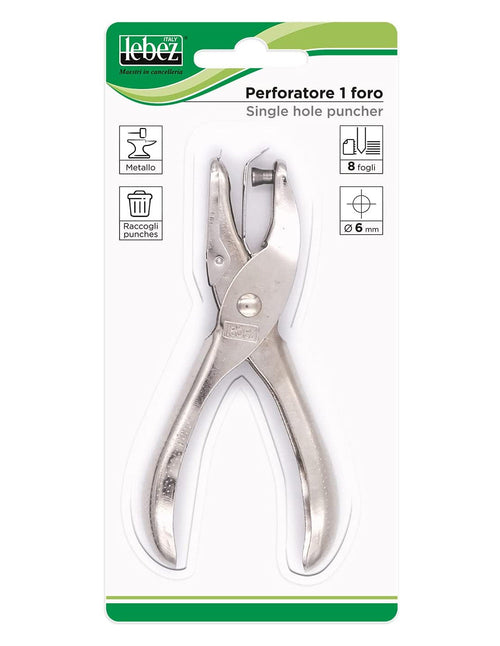 Perforatrice fogli 1 foro Lebez cromo
