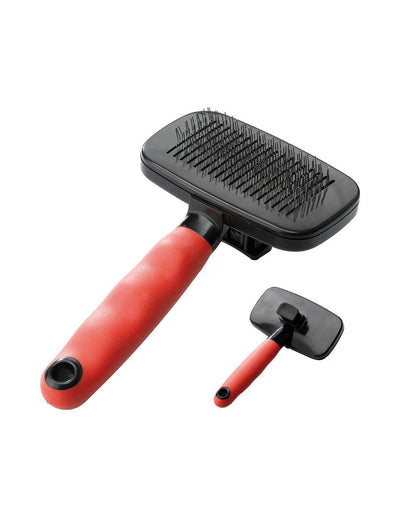 FERPLAST Spazzola animali Cardatore Medium Nero e Rosso