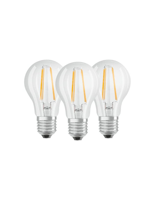 OSRAM Pack 3 lampadine led goccia filamento E27 Bianco caldo
