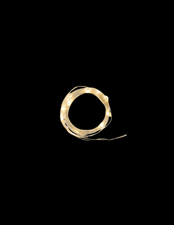 Filo luci Catena 20 Micro Led Bianco caldo 2m a Batteria