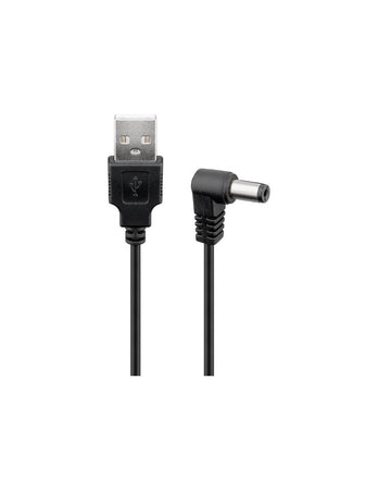 Goodbay Cavo USB A Maschio a DC 5,5 x 2,1 mm Maschio Angolato 1m nero