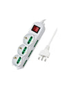 Multipresa Ciabatta Elettrica Cavo 5M Con 9 Posti 3 Prese Schuko 10/16A + 6 Prese Bipasso 2P+T 10/16A Interruttore