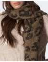 Mia Stola Mantella/Sciarpa Donna Leopardato Marrone
