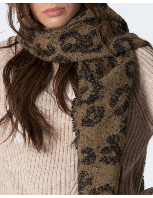 Mia Stola Mantella/Sciarpa Donna Leopardato Marrone