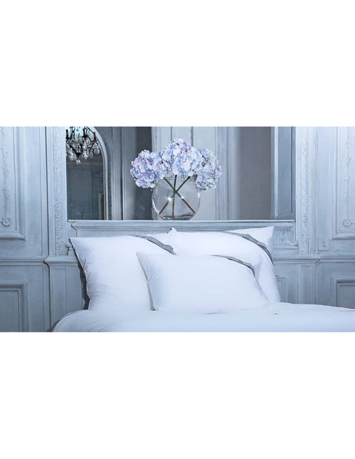 Federa cuscino percalle 80 Fili Bow Tie, bianco, 50x70 Perle de Coton