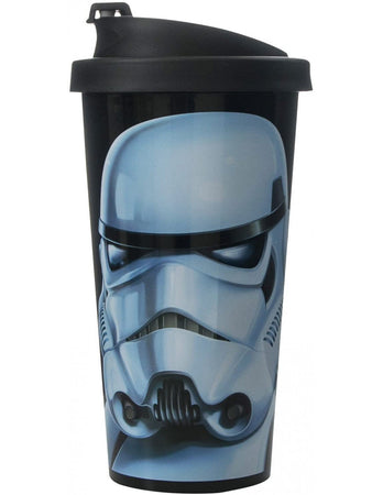 Star Wars Storm Trooper Bicchiere con Coperchio, Nero, 475 cl