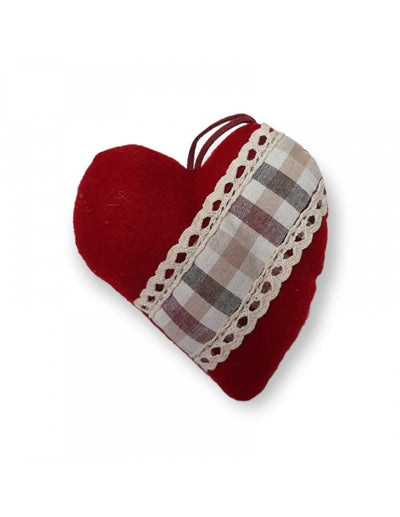 Cuore decorativo in tessuto 11 cm