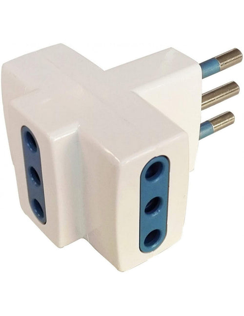 Adattatore Con Spina E 3 Prese Bianco 10A Standard Italiano Poly Pool