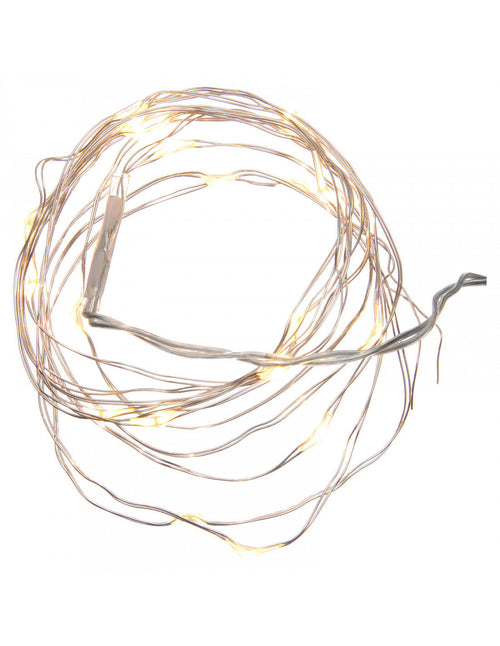 Luce natalizia 20 luci led goccia rosso a batteria filo nudo