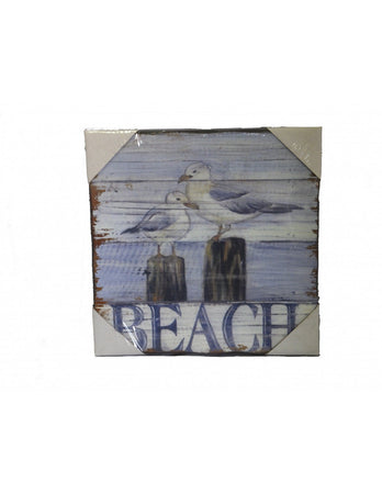 MONTEMAGGI STAMPA SU LEGNO BAY BEACH BIANCO